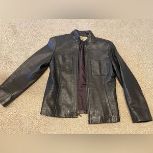 Black leather jacket - size 4